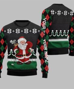 Alternative view of Santa Playing Golf Ugly Sweater 2025 Christmas 