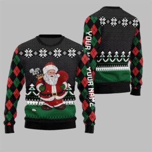 Alternative view of Santa Playing Golf Ugly Sweater 2025 Christmas - Grishko.com