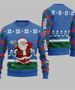 Santa Playing Golf Ugly Sweater 2025 Christmas 