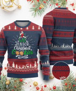 Santa Running Will Run For Christmas Cookies Santa Ugly Christmas Sweater 
