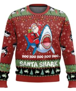 Santa Shark Hoo Hoo Hoo Ugly Christmas Sweater