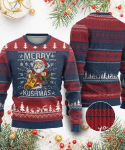 Santa Smoking Merry Kushmas Ugly Christmas Sweater