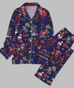 Alternative view of Santa Spiderman Christmas Pajama Set
