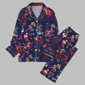 Alternative view of Santa Spiderman Christmas Pajama Set