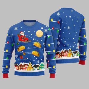 Alternative view of Santa Taco Sleigh Ugly Sweater Christmas 2025 - Grishko.com