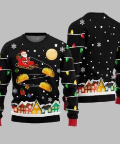 Santa Taco Sleigh Ugly Sweater Christmas 2025