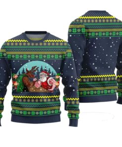 Santa Vs Reindeer Arm Wrestling Ugly Christmas Sweater