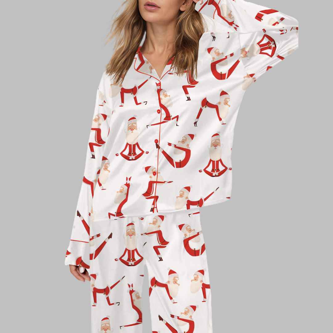 Santa Yoga Satin Pajama Set