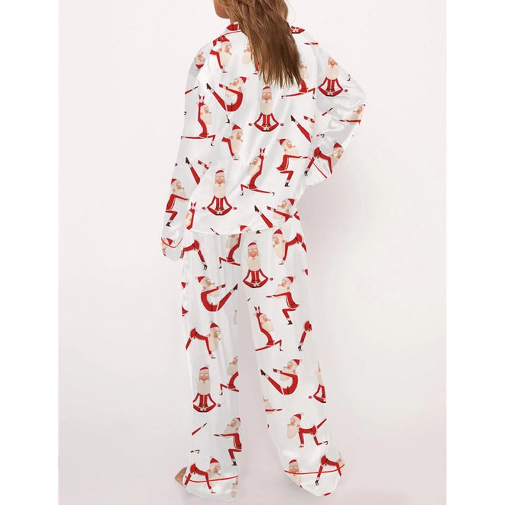 Santa Yoga Satin Pajama Set For Women - Image 3