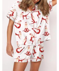 Santa Yoga Satin Pajama Set For Women