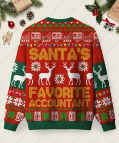 Alternative view of Santa's Favorite Accountant Ugly Christmas Fuzzy Fleece Sweatshirt