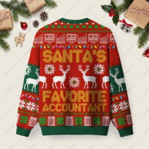 Alternative view of Santa's Favorite Accountant Ugly Christmas Fuzzy Fleece Sweatshirt