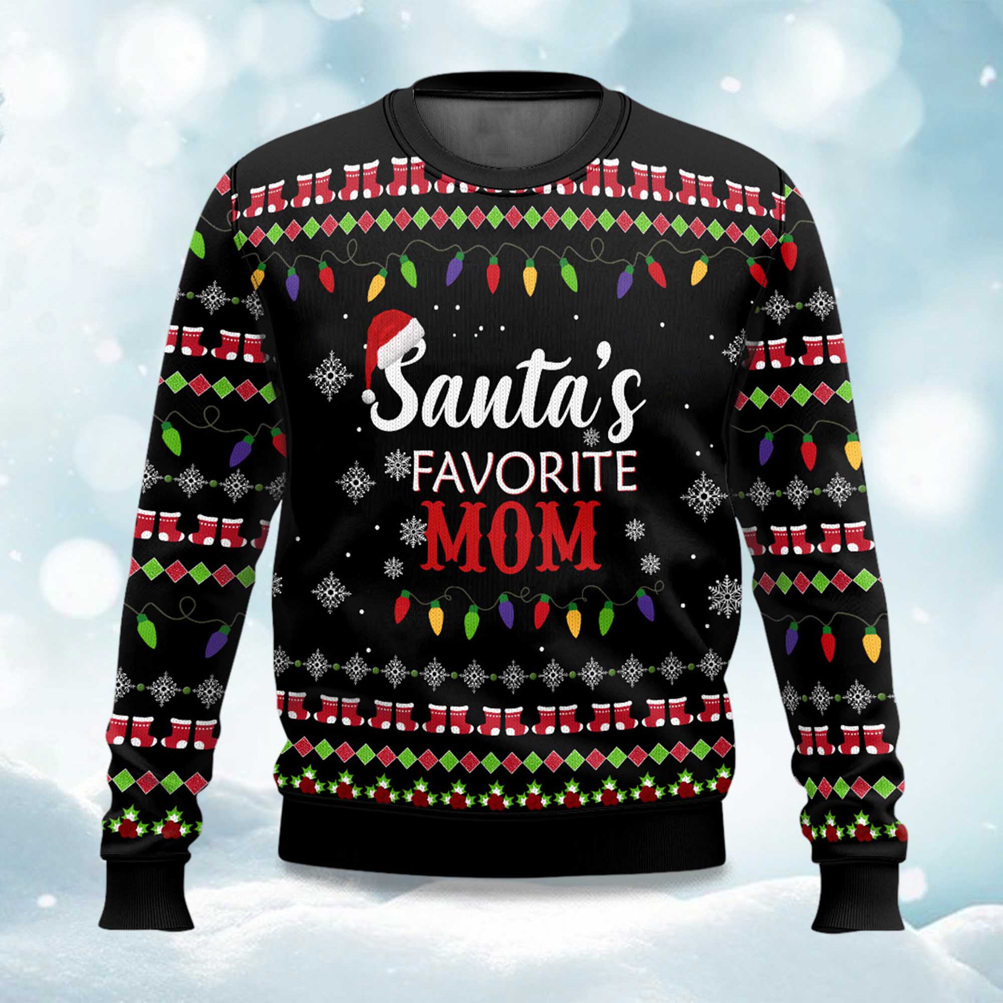 Santaâ€™s Favorite Mom Ugly Christmas Sweater