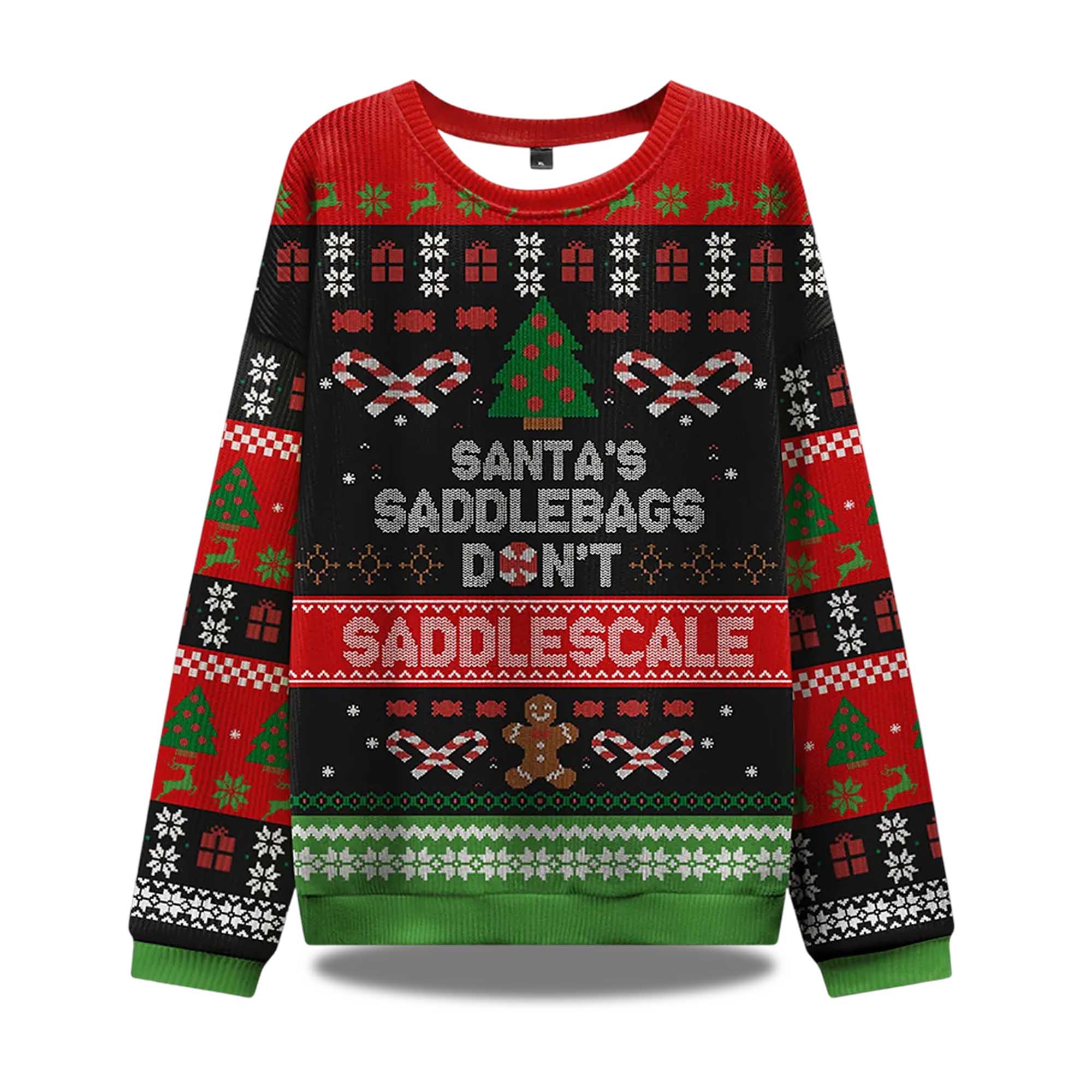 Santa's Saddlebags Don't Saddlescale Ugly Christmas Sweater