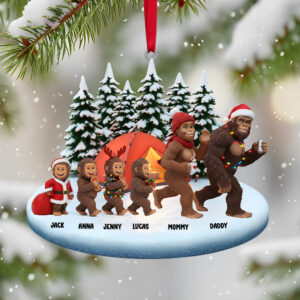 Sasquatch Family Christmas Ornament Personalized Gifts For Family 02natn291025