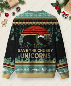 Alternative view of Save The Chubby Unicorns Christmas Fuzzy Fleece Sweatshirt