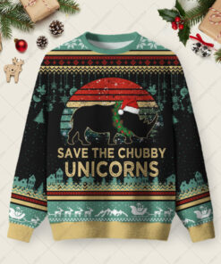 Save The Chubby Unicorns Christmas Fuzzy Fleece Sweatshirt