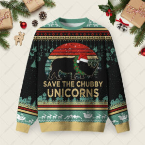 Save The Chubby Unicorns Christmas Fuzzy Fleece Sweatshirt