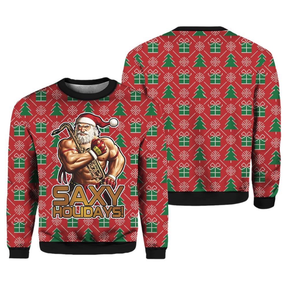 Saxy Holidays Ugly Christmas Sweater - Image 3