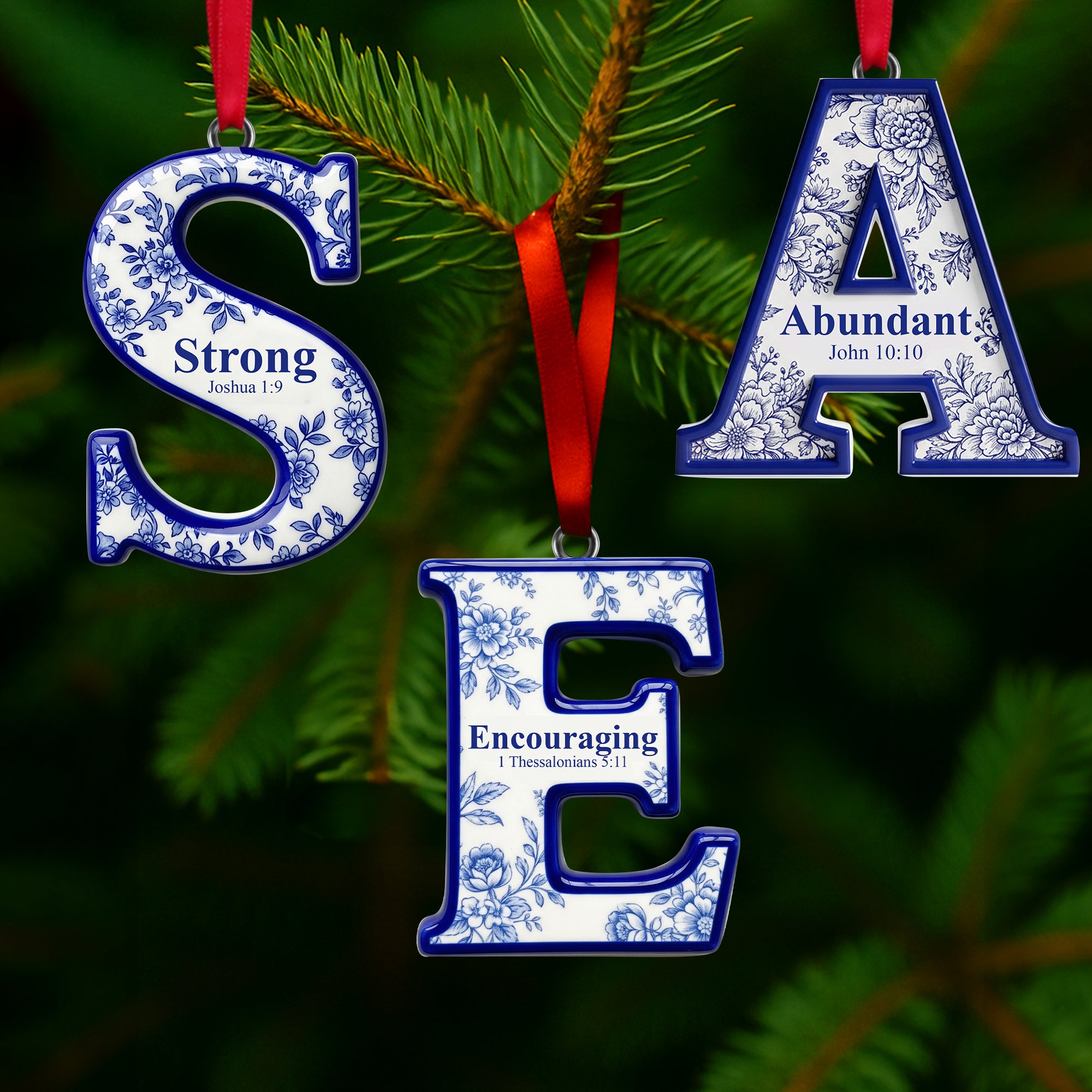 Scripture Initial Christmas Ornament - Personalized Gifts For Christian 01HYLU170925 - Image 3