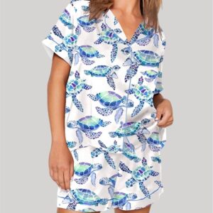 Sea Turtles Summer Sea Life Animal Pajama Set