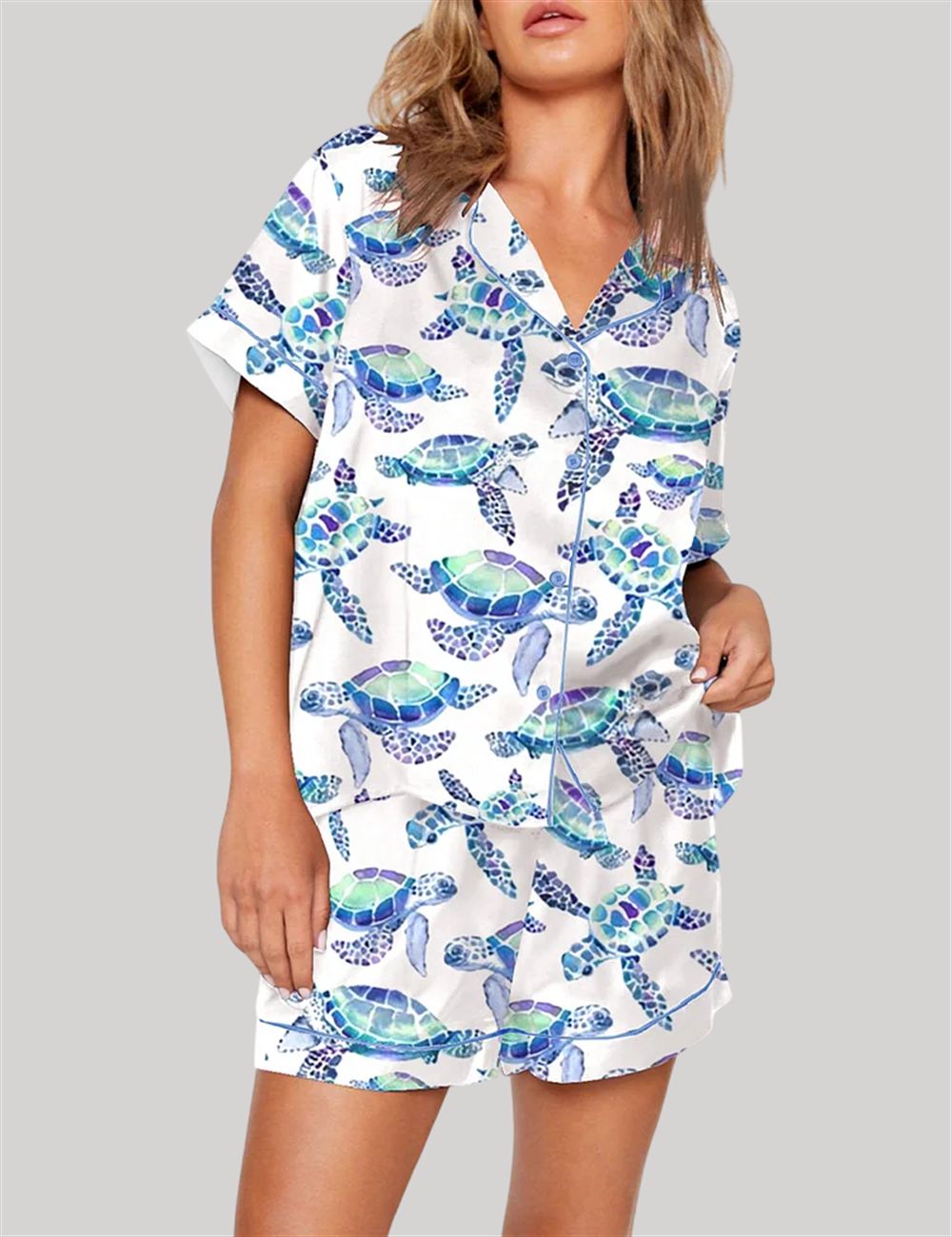 Sea Turtles Summer Sea Life Animal Pajama Set