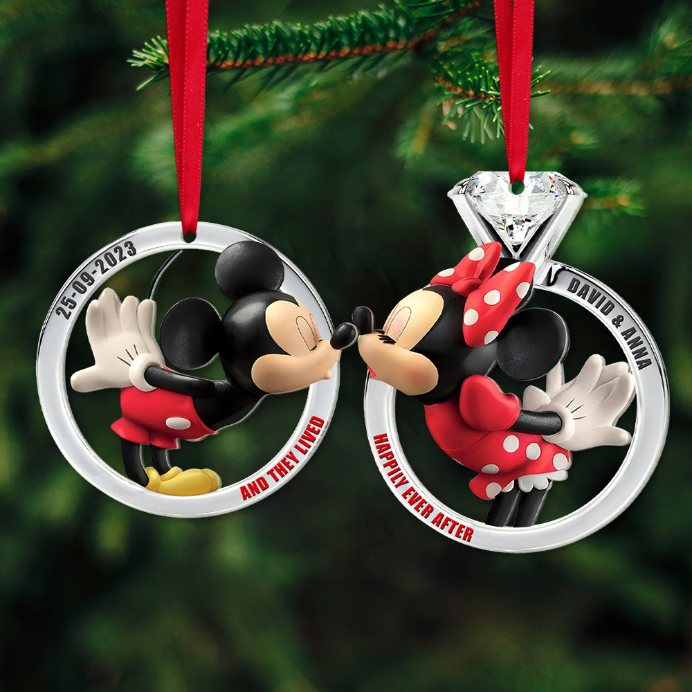 Alternative view of Set Of 2 Personalized Ornaments For Couple, PW-02QHTN280923, Christmas Gift, Anniversary Gift Ideas