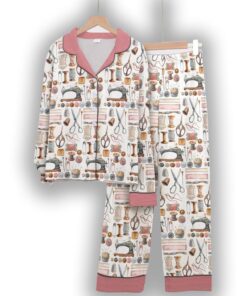 Alternative view of Sewing Lover Classic Pajama Set Vintage Sewing Tools