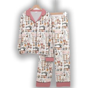 Alternative view of Sewing Lover Classic Pajama Set Vintage Sewing Tools
