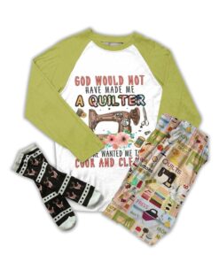 Alternative view of Sewing Lover Raglan Lounge Pajamas God Would Not Have Made Me A Quilter If He Wanted Me To Cook And Clean