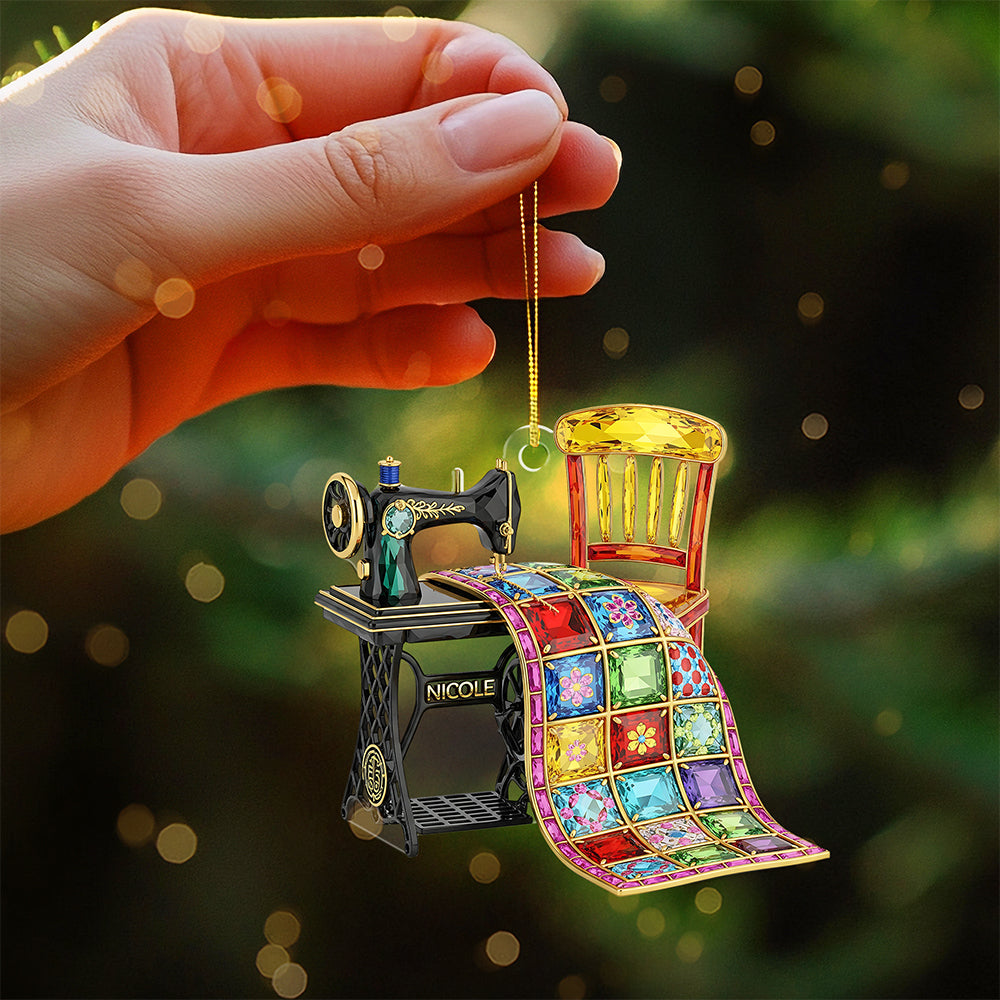 Sewing Machine Ornament - Personalized Gifts For Sewing Lovers 04ohta150825 - Image 3