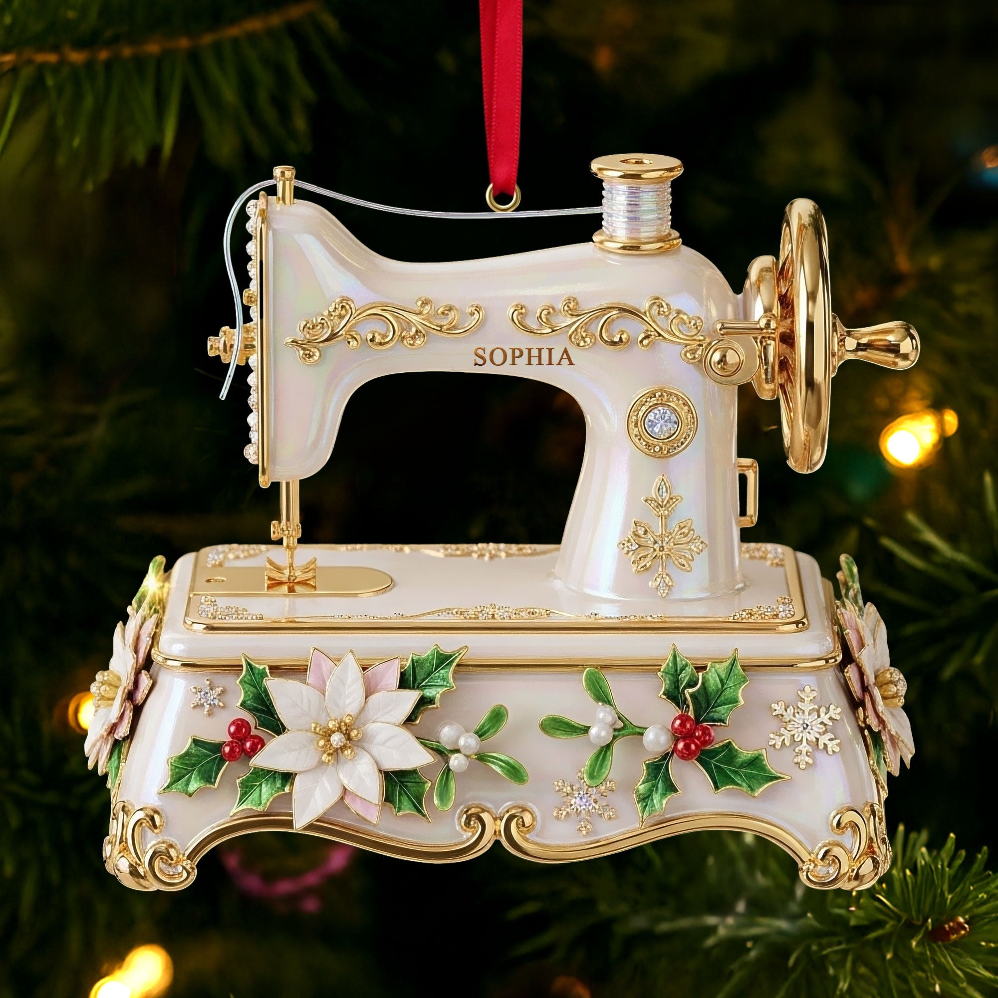 Sewing Machine Ornament - Personalized Gifts For Sewing Lovers 04pgti091025