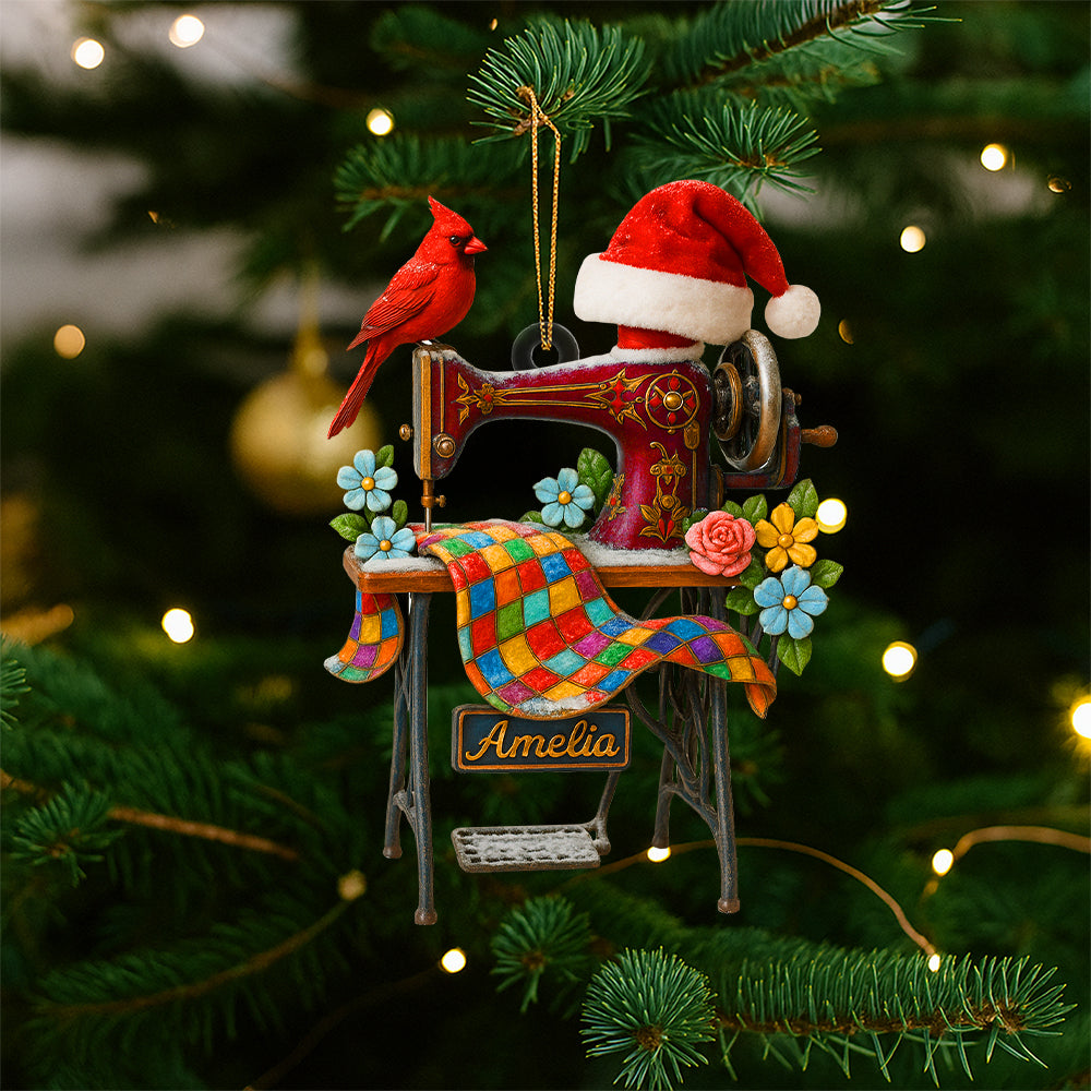 Alternative view of Sewing Machine Personalized Heaven Gifts For Seamstress Christmas Ornament 04ohtn030925