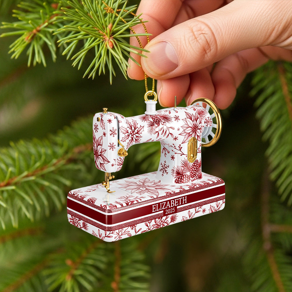 Alternative view of Sewing Toile de Jouy Acrylic Ornament 04pgtn270825
