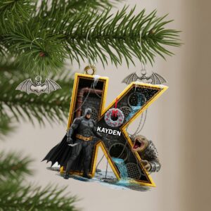 Alternative view of Shadow Wings Initials Christmas Ornament - Personalized Gifts For Fans 03OHLU050925