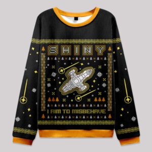 Shiny Black Ugly Christmas Sweater Sweatshirt