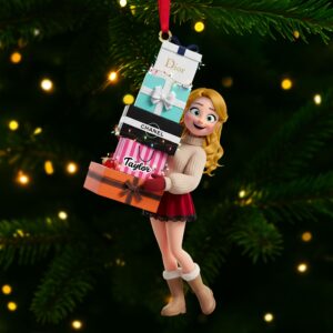 Shopping Girl Ornament - Personalized Gift For Christmas Ornament 04NATI181025