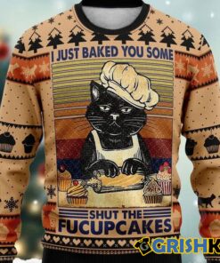 Shut The Fucupcakes Christmas Ugly Christmas Sweater