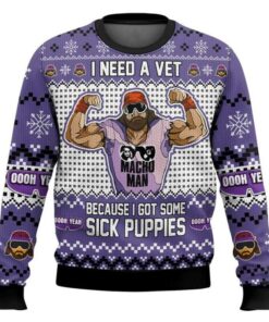 Sick Puppies Macho Man Ugly Christmas Sweater