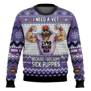 Sick Puppies Macho Man Ugly Christmas Sweater