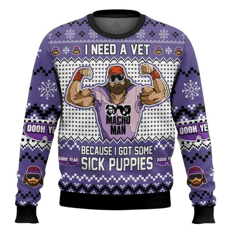 Sick Puppies Macho Man Ugly Christmas Sweater