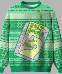 Alternative view of Silly Goose Juice Party Green Ugly Christmas Sweater