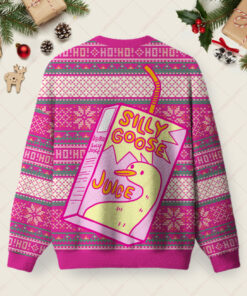 Alternative view of Silly Goose Juice Party Pink Christmas Fuzzy Fleece Sweatshirt
