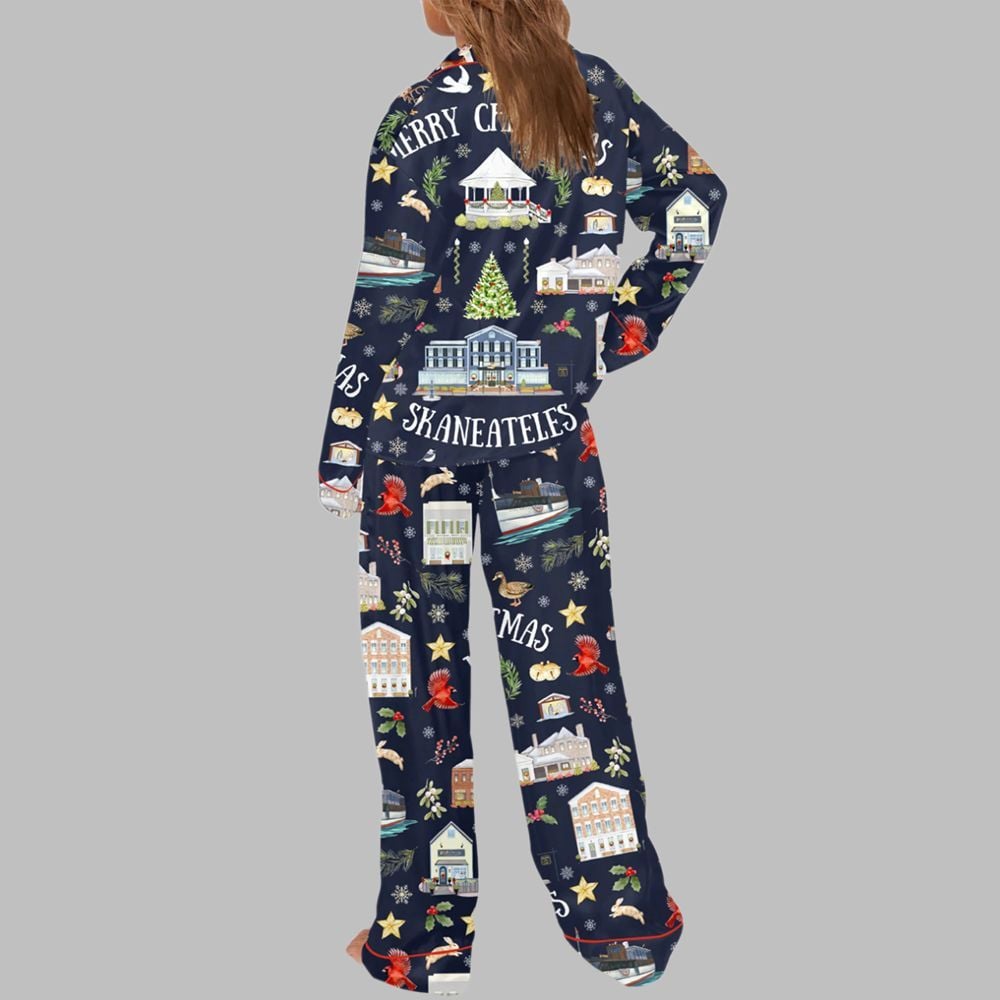 Skaneateles Christmas Pajama Set For Women - Image 3