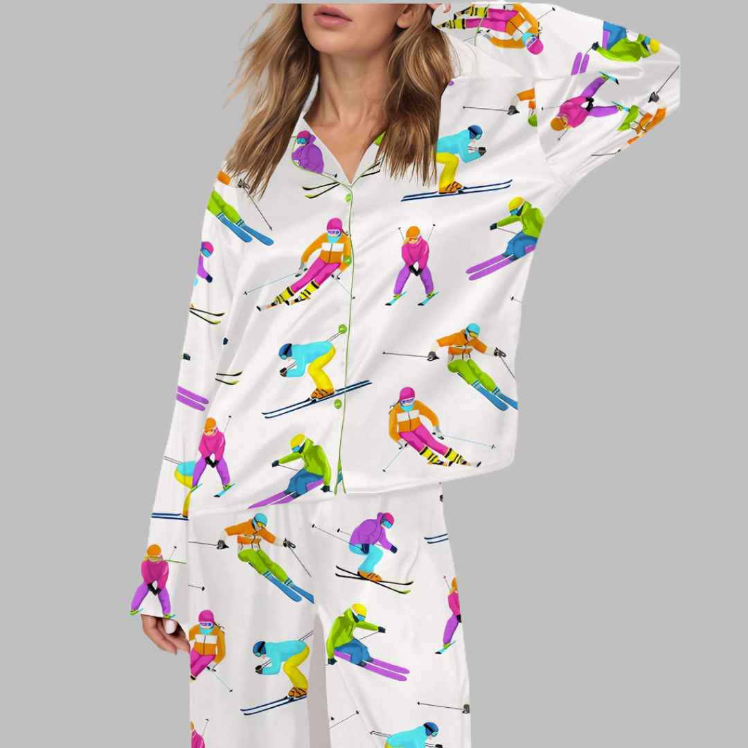 Skiing Life Satin Pajama Set