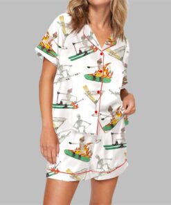 Skiing Skeleton Pajama Set For Women