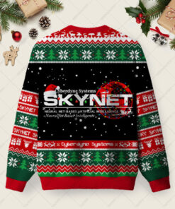 Alternative view of Skynet Workspace Ugly Christmas Fuzzy Fleece Sweatshirt