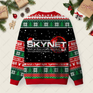 Alternative view of Skynet Workspace Ugly Christmas Fuzzy Fleece Sweatshirt