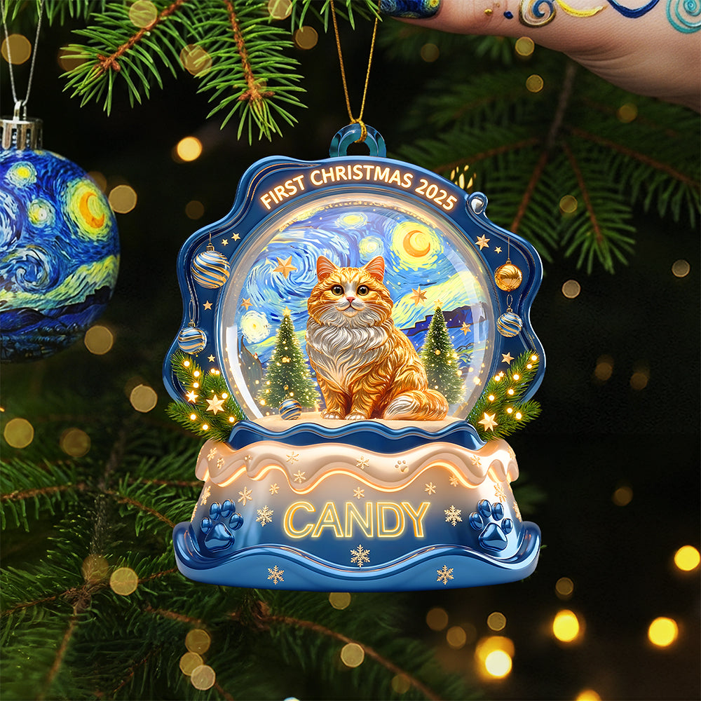 Alternative view of Slay Cat Christmas Ornament Personalized Gifts For Cat Lovers 04TGTA230825
