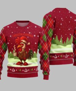 Alternative view of Sleepy Rooster Christmasomnia Ugly Christmas Sweater